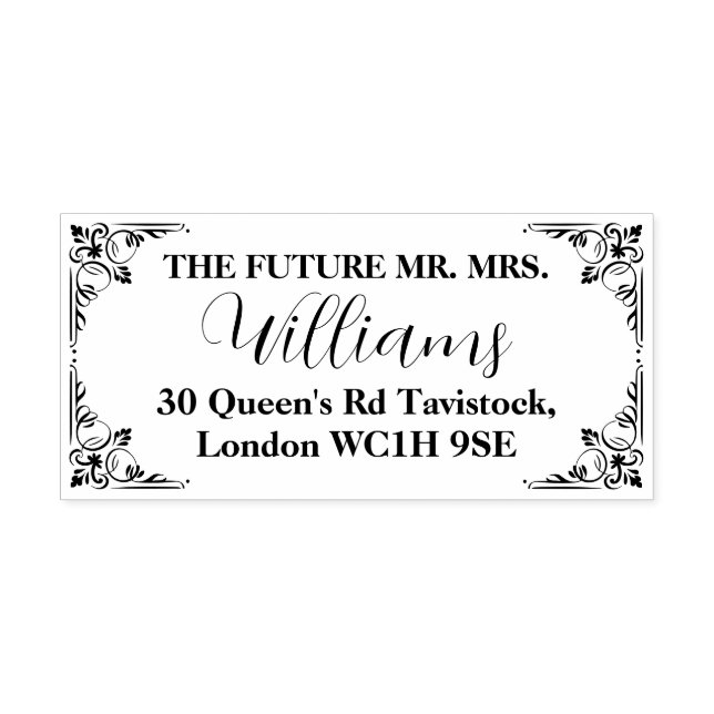 Carimbo De Borracha Presente de noivado elegante personalizado (Impressão)