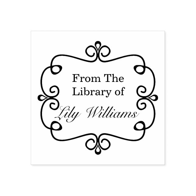 Carimbo De Borracha Preto E Branco Da Biblioteca De Cartazes (Impressão)