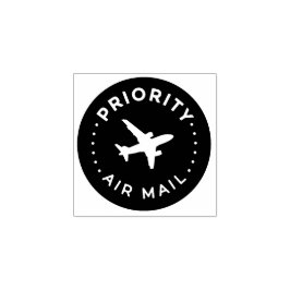 Carimbo De Borracha PRIORITY VIA AIR MAIL 飛行機 airplane ラバースタンプ