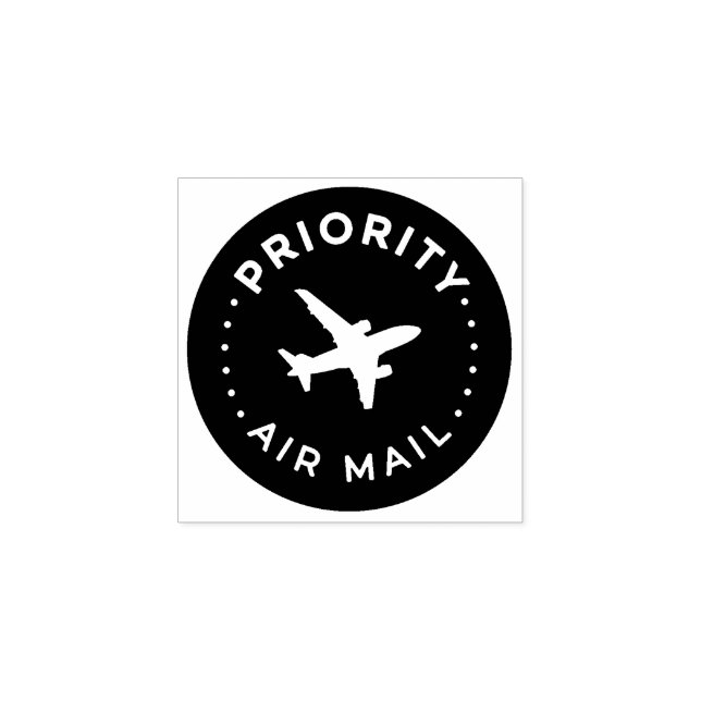 Carimbo De Borracha PRIORITY VIA AIR MAIL 飛行機 airplane ラバースタンプ (Impressão)