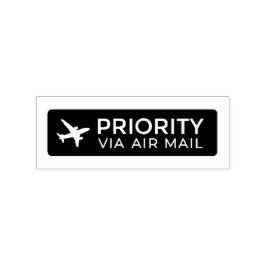 Carimbo De Borracha PRIORITY VIA AIR MAIL 飛行機 airplane ラバースタンプ