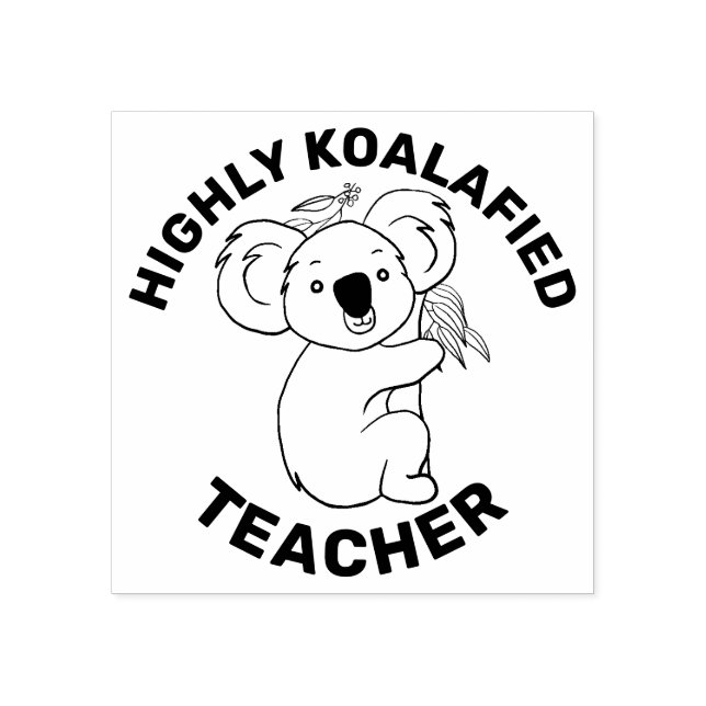 Carimbo De Borracha Professor Altamente Koalafied Koala (Impressão)