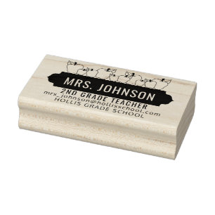 Carimbo De Borracha Professor de escola - Apple Design