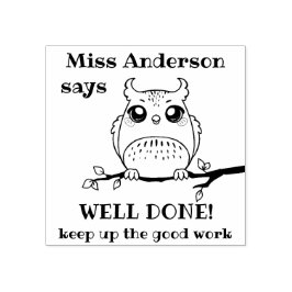 Carimbo De Borracha Professor Personalizado Diz Que Coruja Bem Feita E