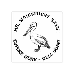 Carimbo De Borracha Professor Personalizado Pelican Stamp Cute "Super
