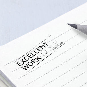 Carimbo De Borracha Professores Personalizados Excelente Trabalho