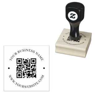 Carimbo De Borracha Promocional de Código QR para Empresas Redondas Pe