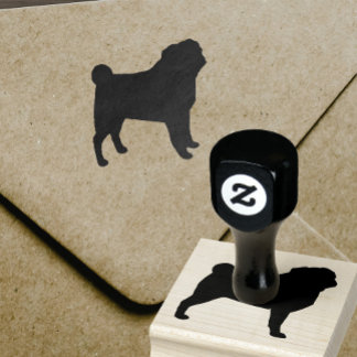 Carimbo De Borracha Pug Silhouette