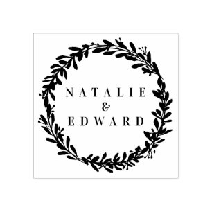 Carimbo De Borracha punho inicial da coroa aquosa folha