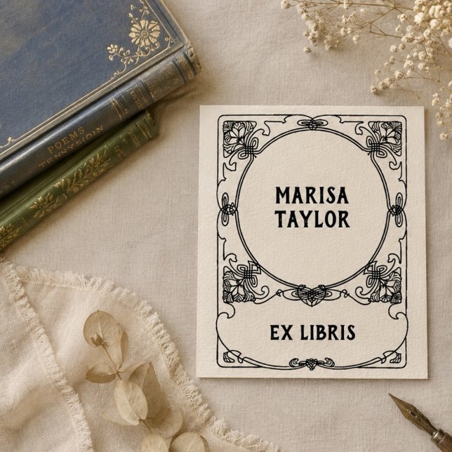 Carimbo De Borracha quadro Art nouveau ex libris (Criador carregado)