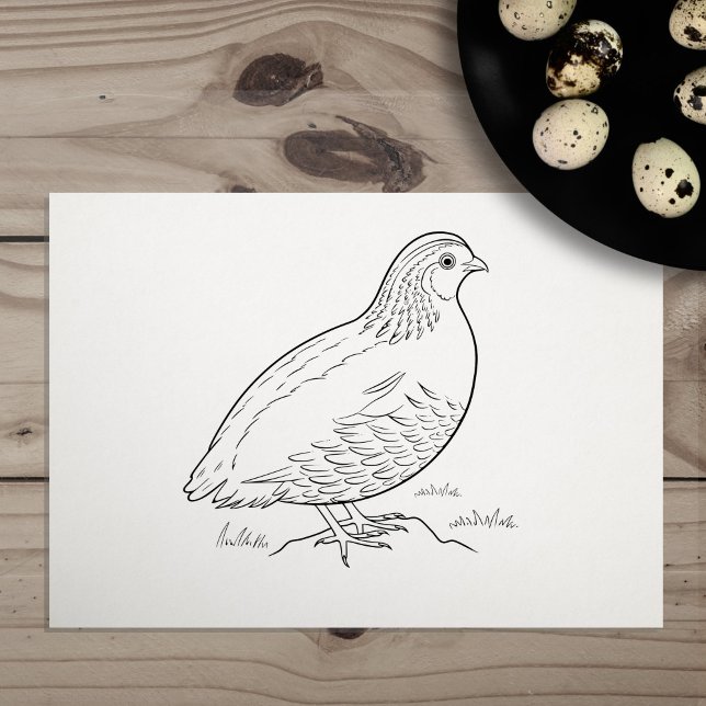Carimbo De Borracha Quail (Quail Rubber Stamp)
