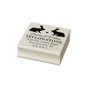 Carimbo De Borracha Rabbit Return Address Stamp - Casamento de Animais