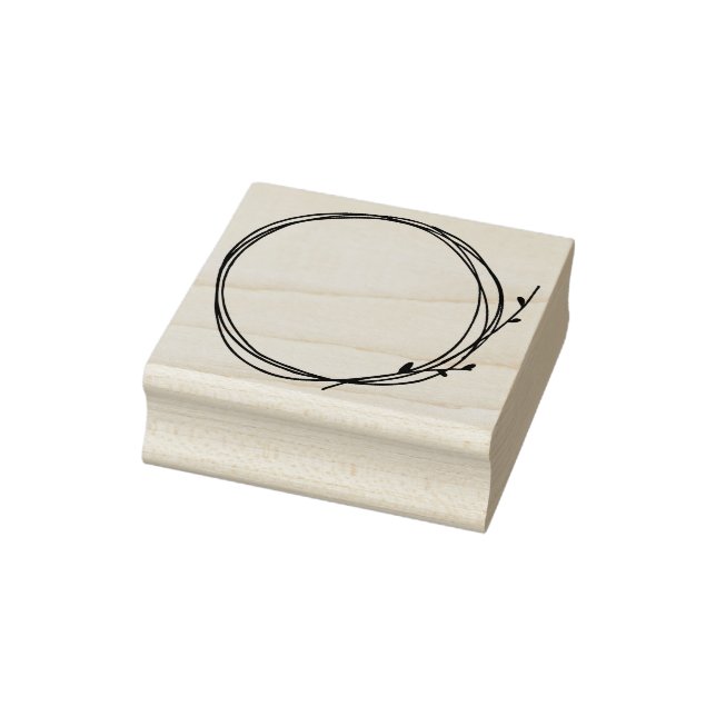 Carimbo De Borracha Raio do galho Fundo do Círculo Natural Casual (Carimbo)