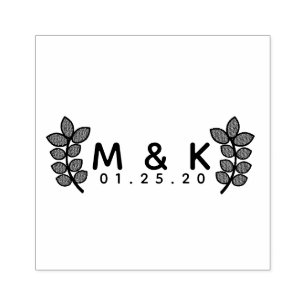 Carimbo De Borracha Ramo de Logotipo de Casamento Autoentintável