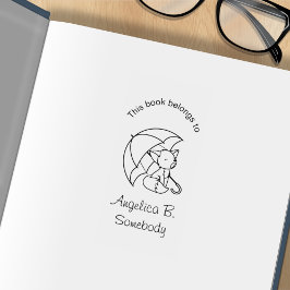 Carimbo De Borracha Raposa com Sono Bonita debaixo da Pasta Guarda-chu