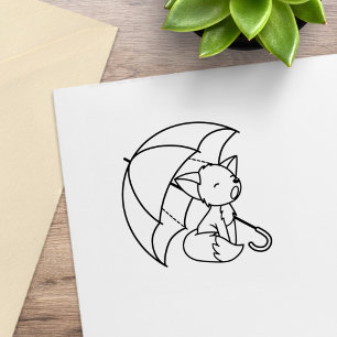 Carimbo De Borracha Raposa com sono, de cor umbrella