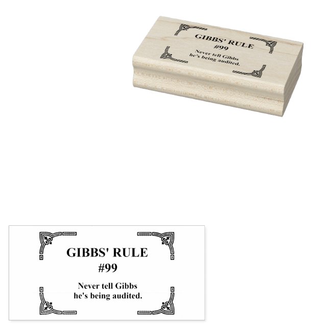 Carimbo De Borracha regra 99 de Gibbs (Carimbado)