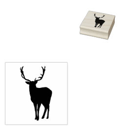 Carimbo De Borracha Reindeer Silhouette Christmas Deer Buck Antlers