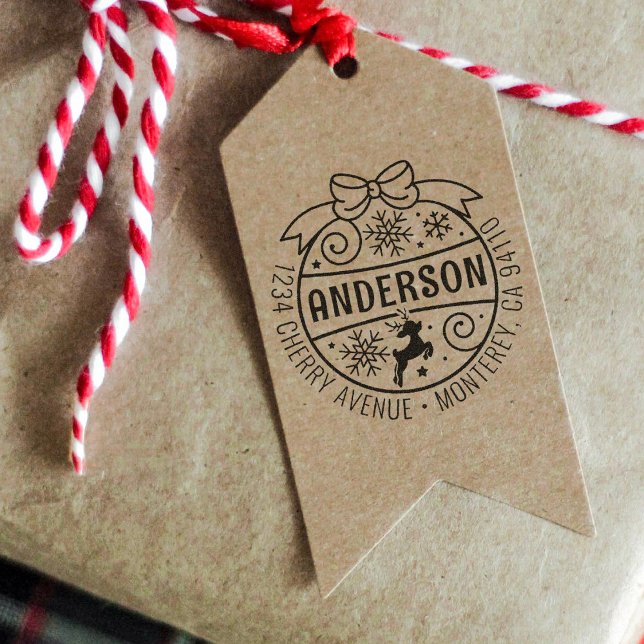 Carimbo De Borracha Reindeer Snowflake de Natal (Criador carregado)