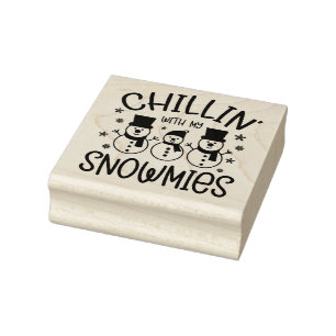 Carimbo De Borracha Relaxando com Meus Bonecos de Neve