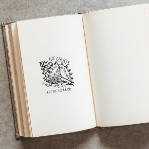 Carimbo De Borracha Reservatório Personalizado de Shell Ex Libris