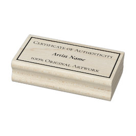 Carimbo De Borracha Retângulo de Certificado de Autenticidade Personal