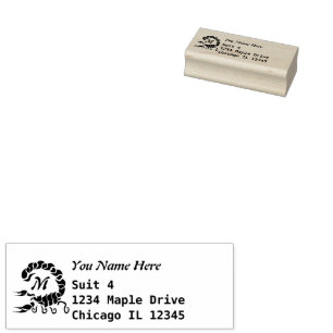 Carimbo De Borracha Retorno do Monograma do Escorpião Negro Tribal