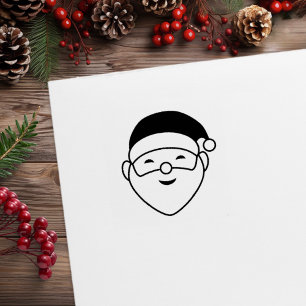Carimbo De Borracha Retrato de Natal do Papai Noel 1x1