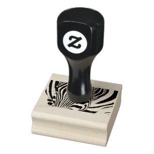 Carimbo De Borracha Retrato de zebra preto e branco