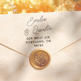 Carimbo De Borracha Retro Modern Script Wedding Return Address