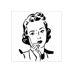 Carimbo De Borracha Retro Women vintage em quadrinhos