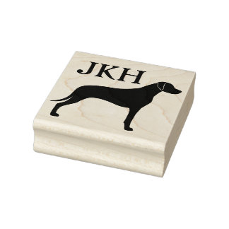 Carimbo De Borracha Rhodesian Ridgeback Monogram Dog Breed Silhouette