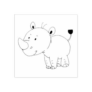 Carimbo De Borracha rinoceronte-bebê fofo