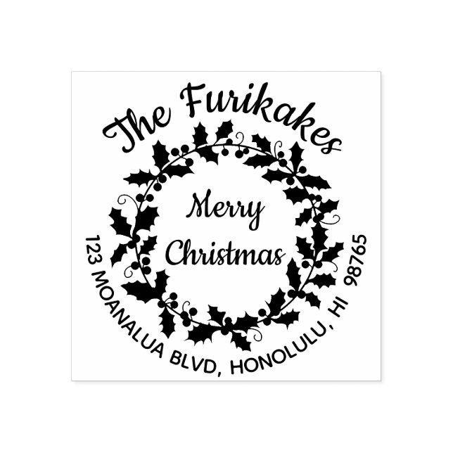 Carimbo De Borracha Rodar o Natal Retornando Endereço Borracha Carimbo (Impressão)