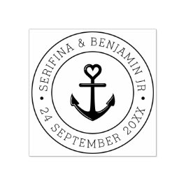 Carimbo De Borracha Ronda de Casamentos Náuticos Românticos com Ancora