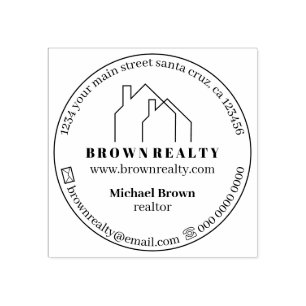 Carimbo De Borracha Roof Two House