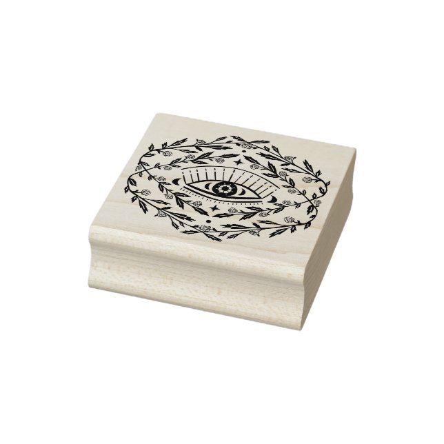Carimbo De Borracha Rosas Elegantes Místicos Olhos Místicos Boho (Carimbo)
