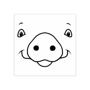 Carimbo De Borracha Rosto de porco rosa-rosa bonito