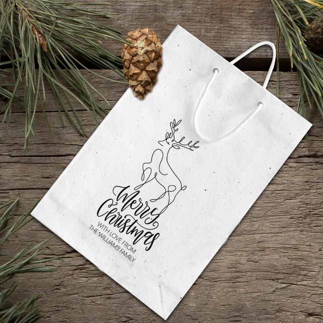 Carimbo De Borracha Roteiro Feliz Natal, Arte de Linha Moderna Grande (Criador carregado)