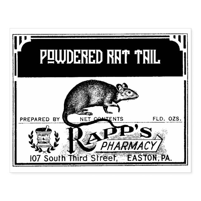 Carimbo De Borracha Rótulo de Apolição do Halloween - Cauda do Rato - (Impressão)