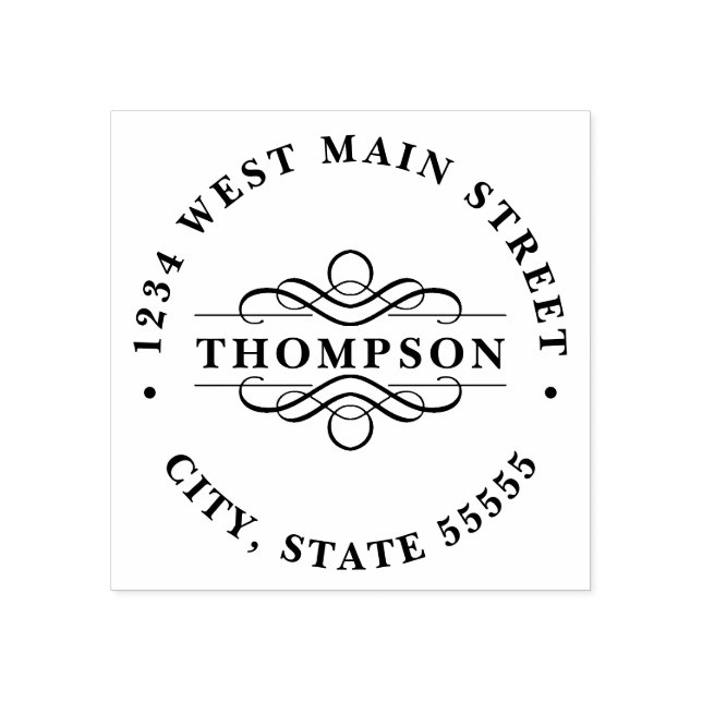 Carimbo De Borracha Rótulo de devolução monograma simples (Impressão)