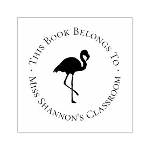 Carimbo De Borracha Rótulo de Ex-libris de Professor Flamingo