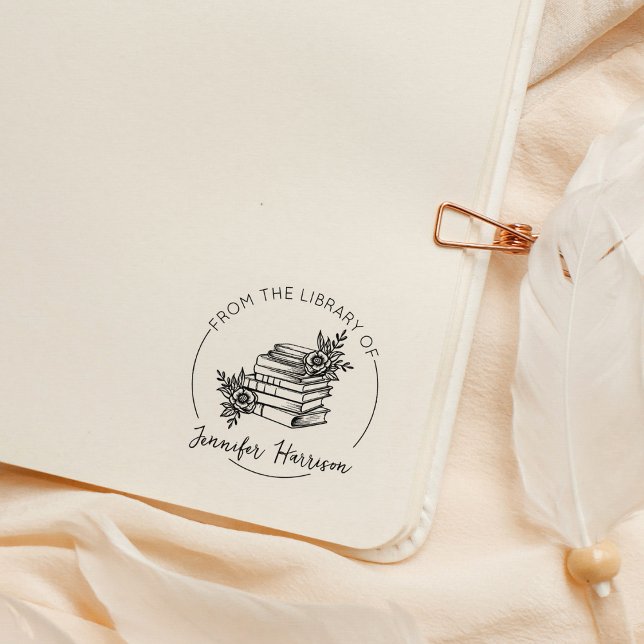 Carimbo De Borracha Rótulo de Livro Moderno da Biblioteca De, Livro Bo (Criador carregado)