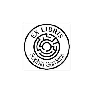 Carimbo De Borracha Round Ex Libris Labyrinth 02