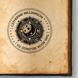 Carimbo De Borracha Round Vintage - Sol místico Este livro pertence a