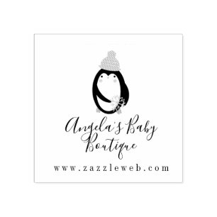 Carimbo De Borracha Roupas de Bebê Boutique Business Penguin Logo