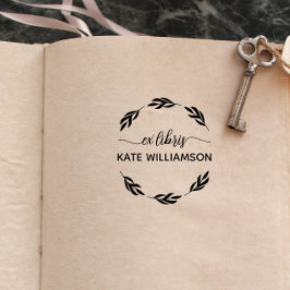 Carimbo De Borracha Rua botânica redonda ex libris