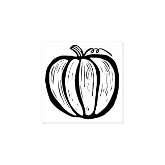 Carimbo De Borracha Rusta Lino-Cortado Pumpkin Cai no Dia das Bruxas