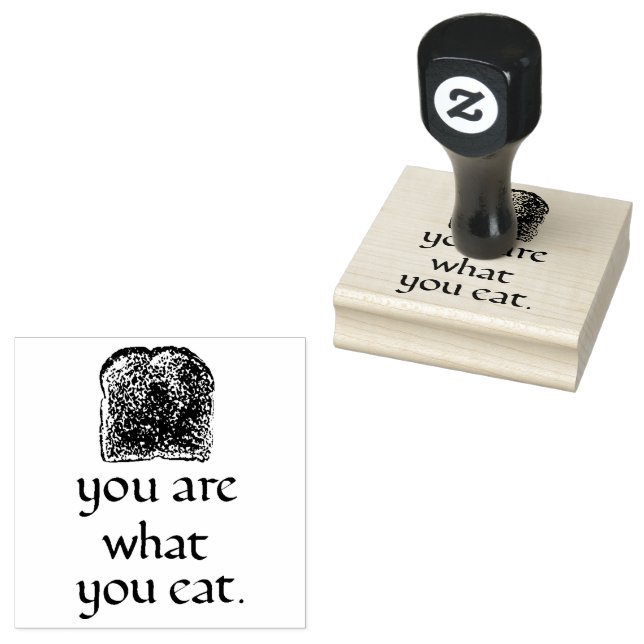 Carimbo De Borracha Rustic Bread & Handwritten Text Rubber Stamp (Carimbado)