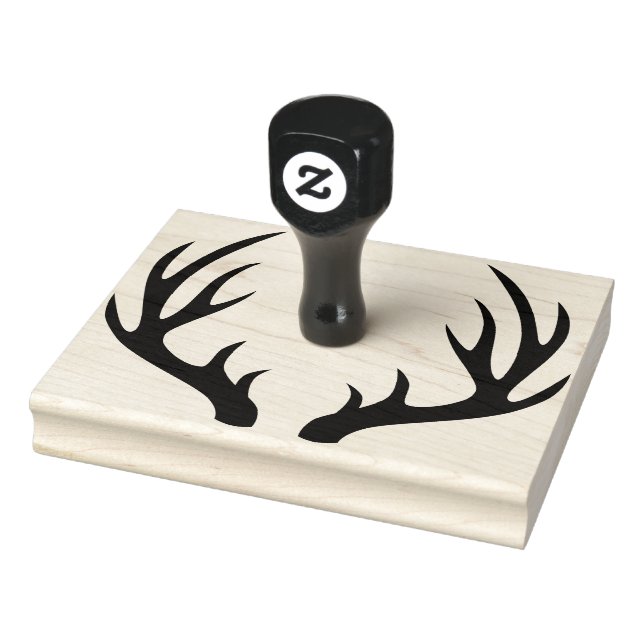 Carimbo De Borracha Rustic Deer Buck Antlers Silhouette (Carimbo)